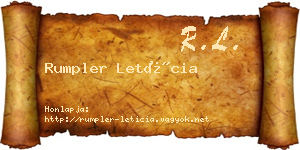 Rumpler Letícia névjegykártya